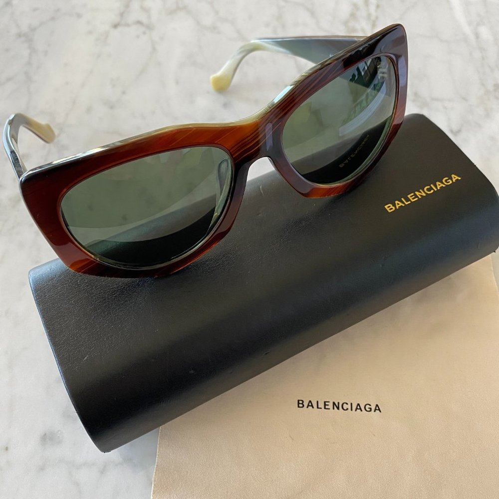 Balenciaga Brown Horn Sunglasses